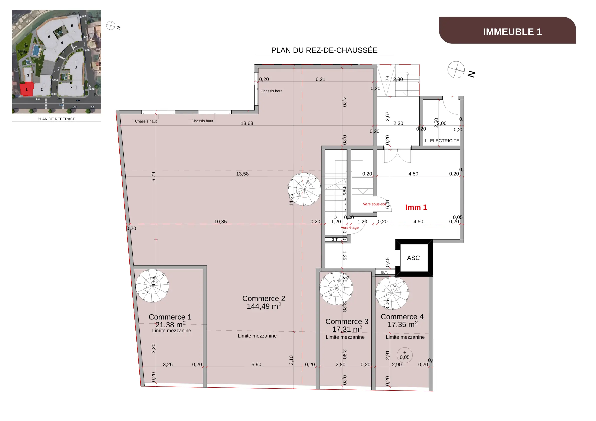 IMMEUBLE 3 - PLAN DU REZ-DE-CHAUSSÉE