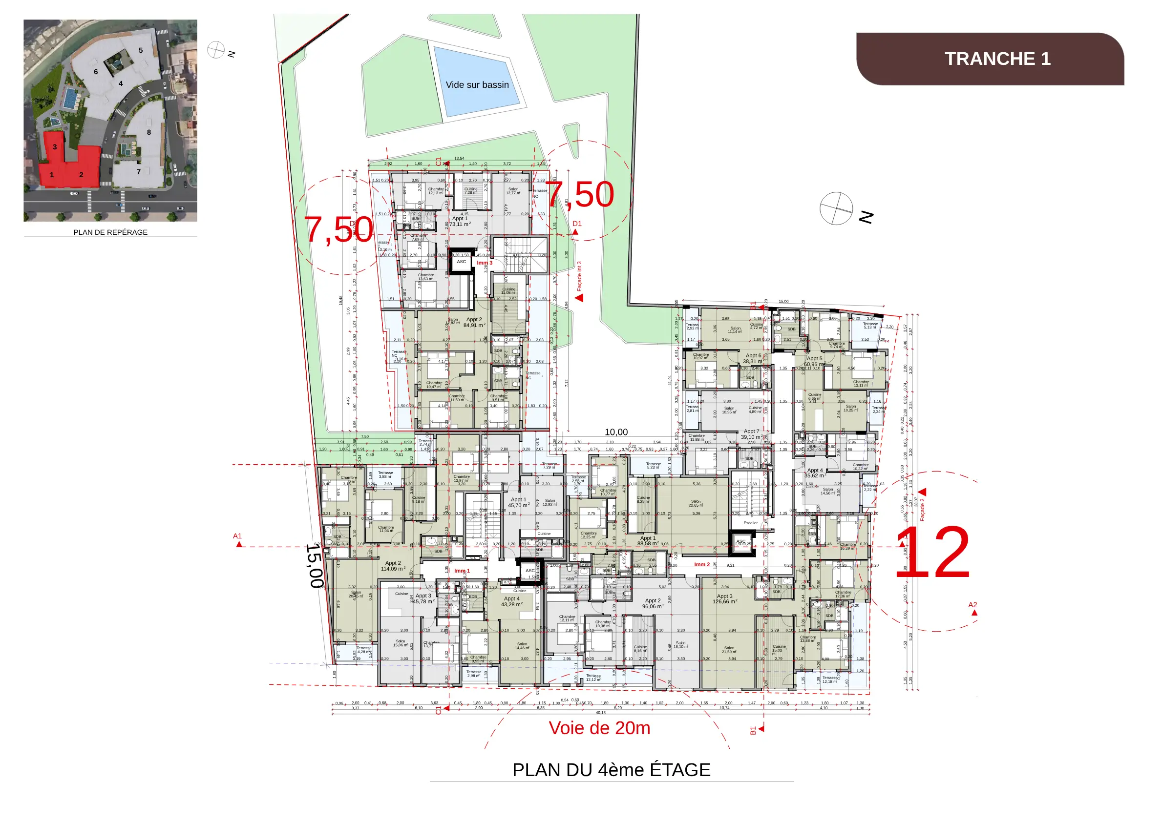 Tranche 1 - PLAN DU 4ème ÉTAGE